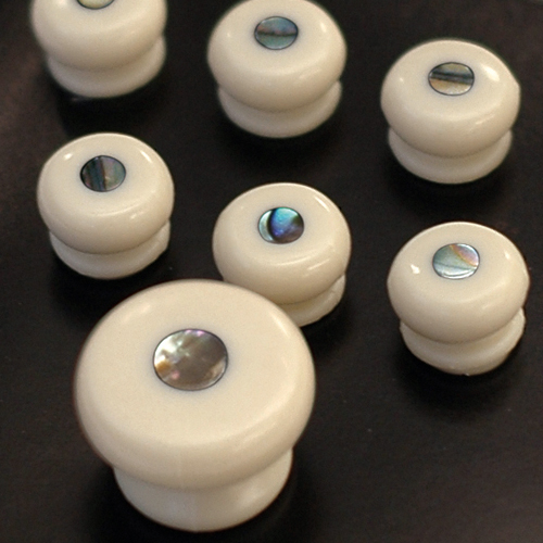 Martin Martin Inlaid Bridge Pin Set 45 Style White / Pearl - Guitars