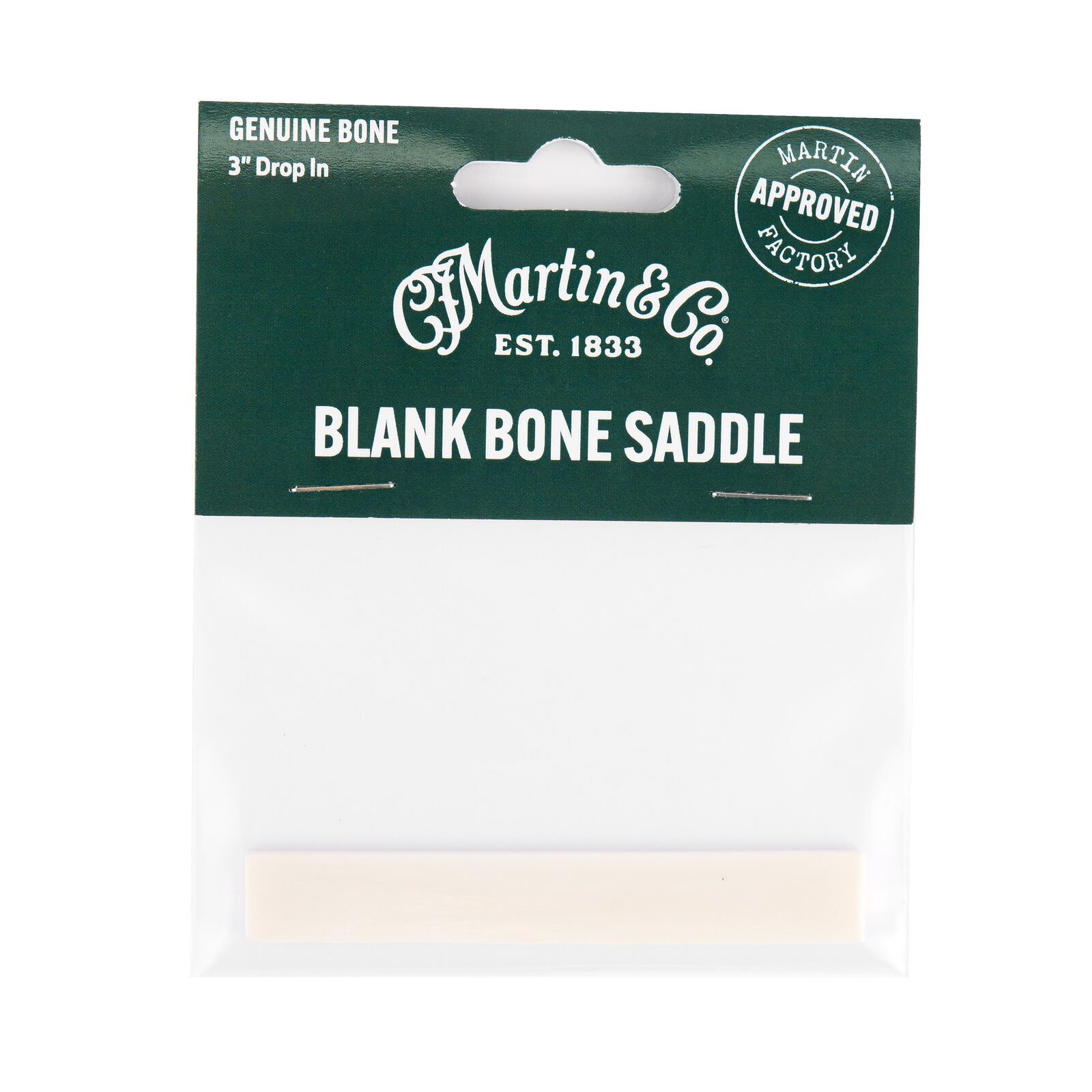Martin Martin Guitar Bone Saddle Blank - 3 Inch - Guitars