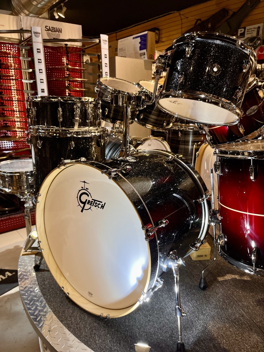 Gretsch Drums Gretsch Catalina Maple 4 Piece Shell Pack 12,16,22 w/Snare In Black Stardust - Drums