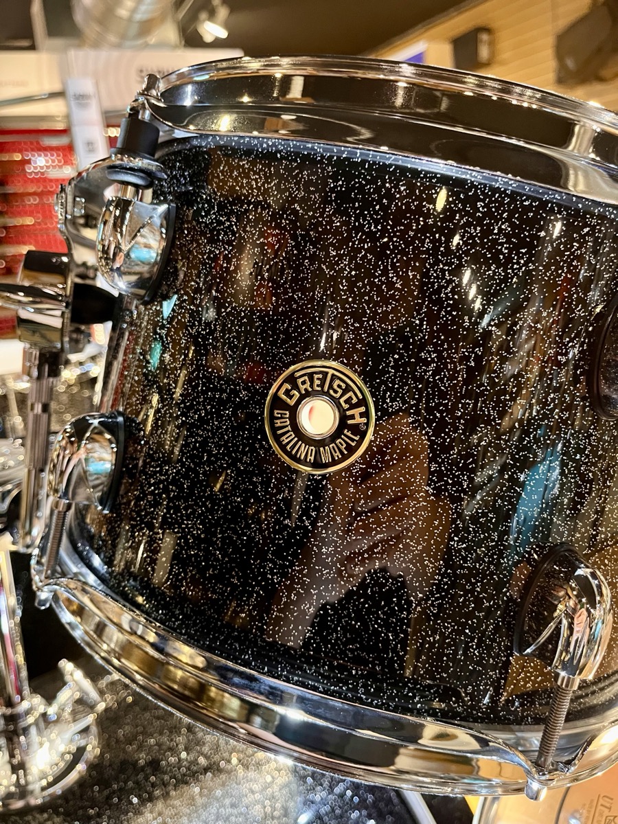 Gretsch Drums Gretsch Catalina Maple 4 Piece Shell Pack 12,16,22 w/Snare In Black Stardust - Drums