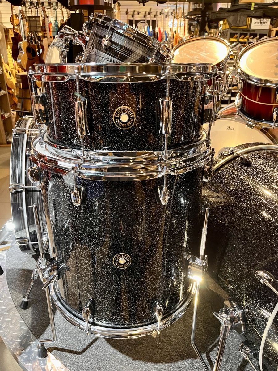 Gretsch Drums Gretsch Catalina Maple 4 Piece Shell Pack 12,16,22 w/Snare In Black Stardust - Drums