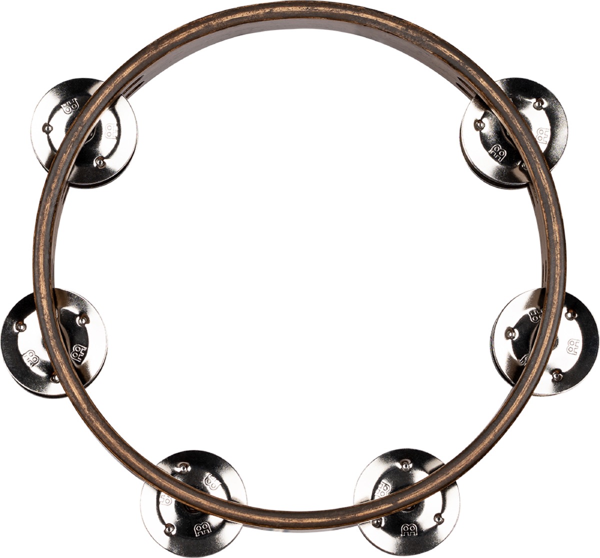 Meinl Meinl Tambourine 8" Compact 2 Row Stainless Jingles - Wood - Drums