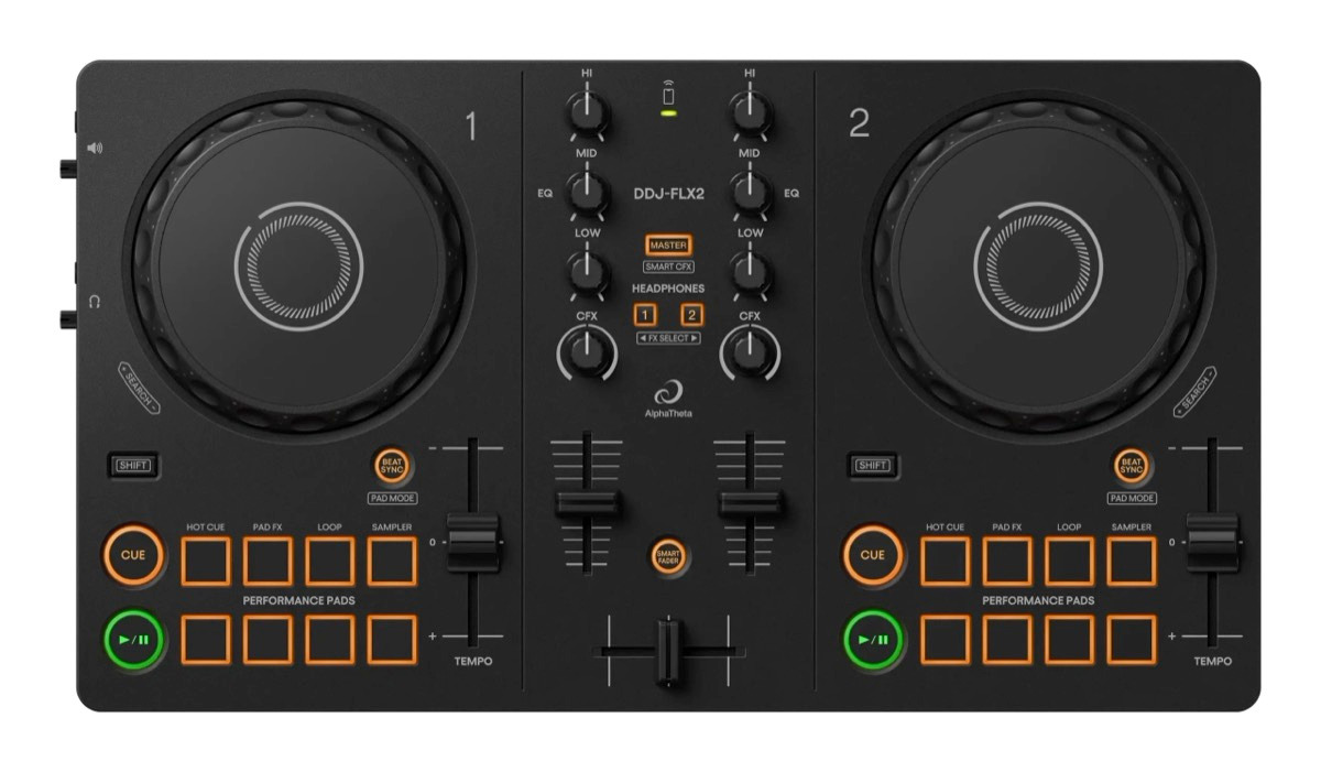 AlphaTheta DDJ-FLX2 2 Deck DJ Controller, Black …