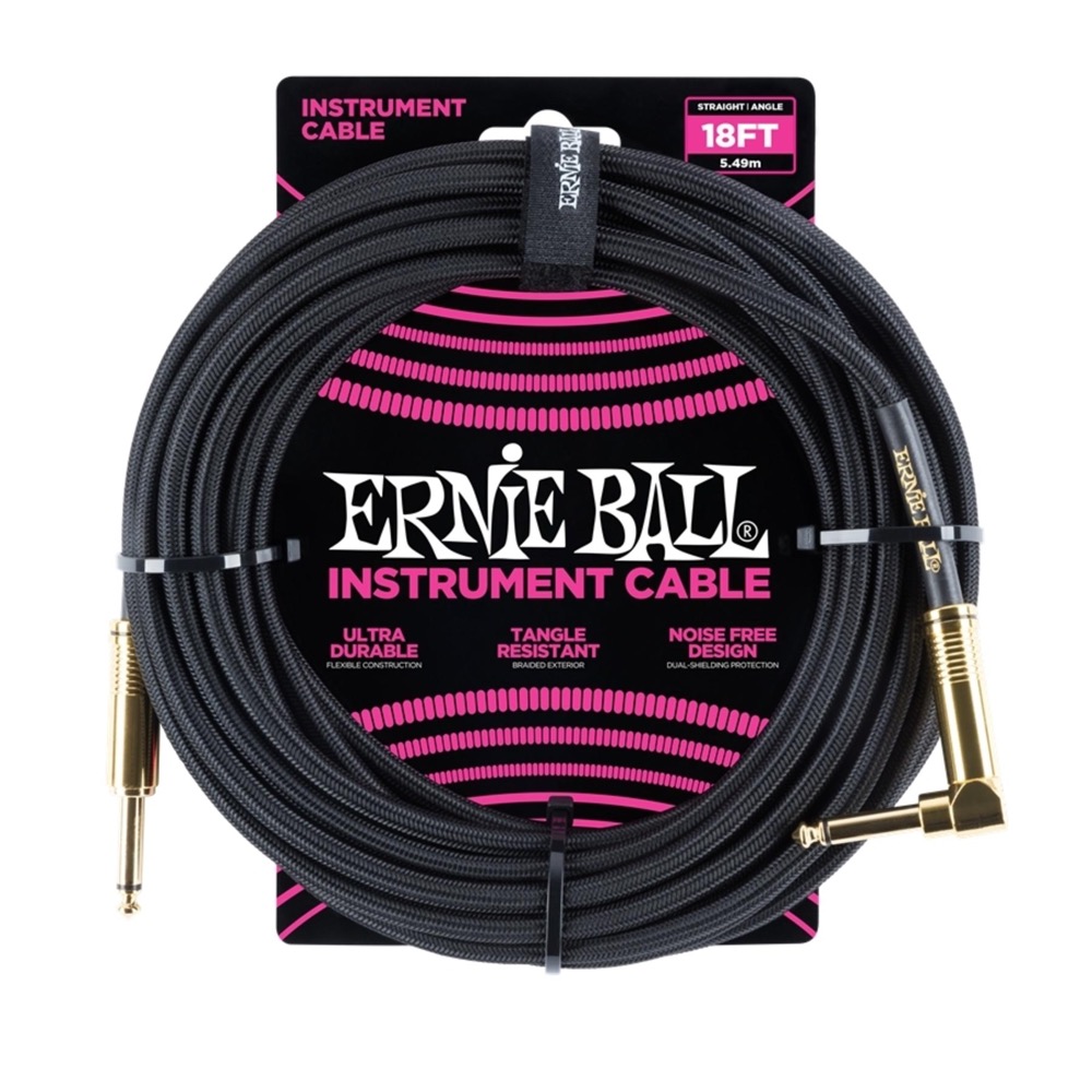 Ernie Ball 18' Straight Angle Braided Gold  &hellip;