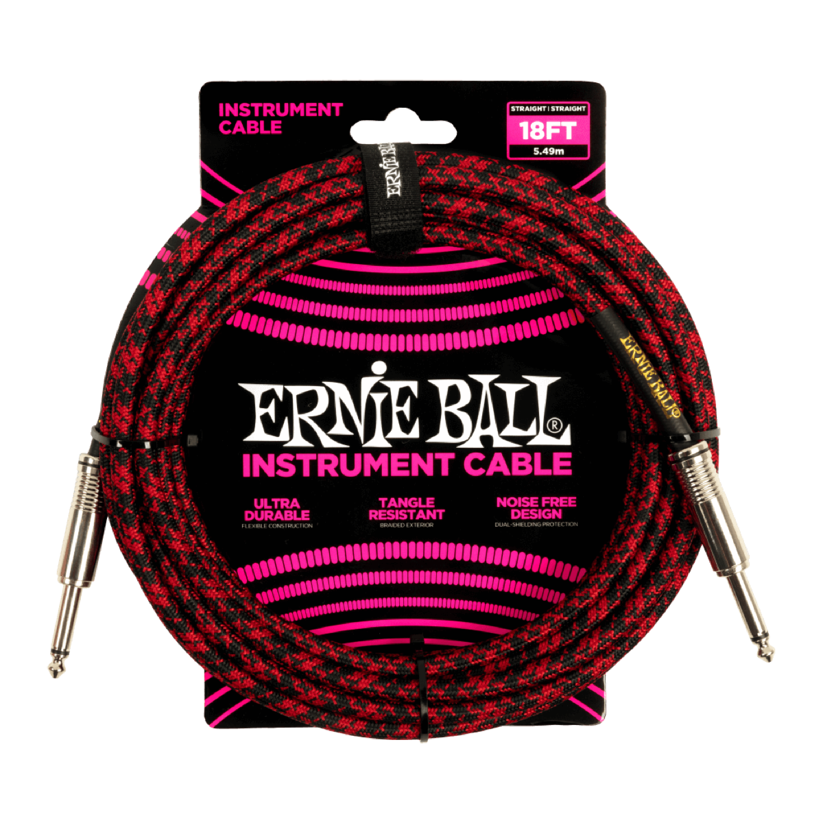 Ernie Ball 18' Straight Straight Braided Cable  &hellip;