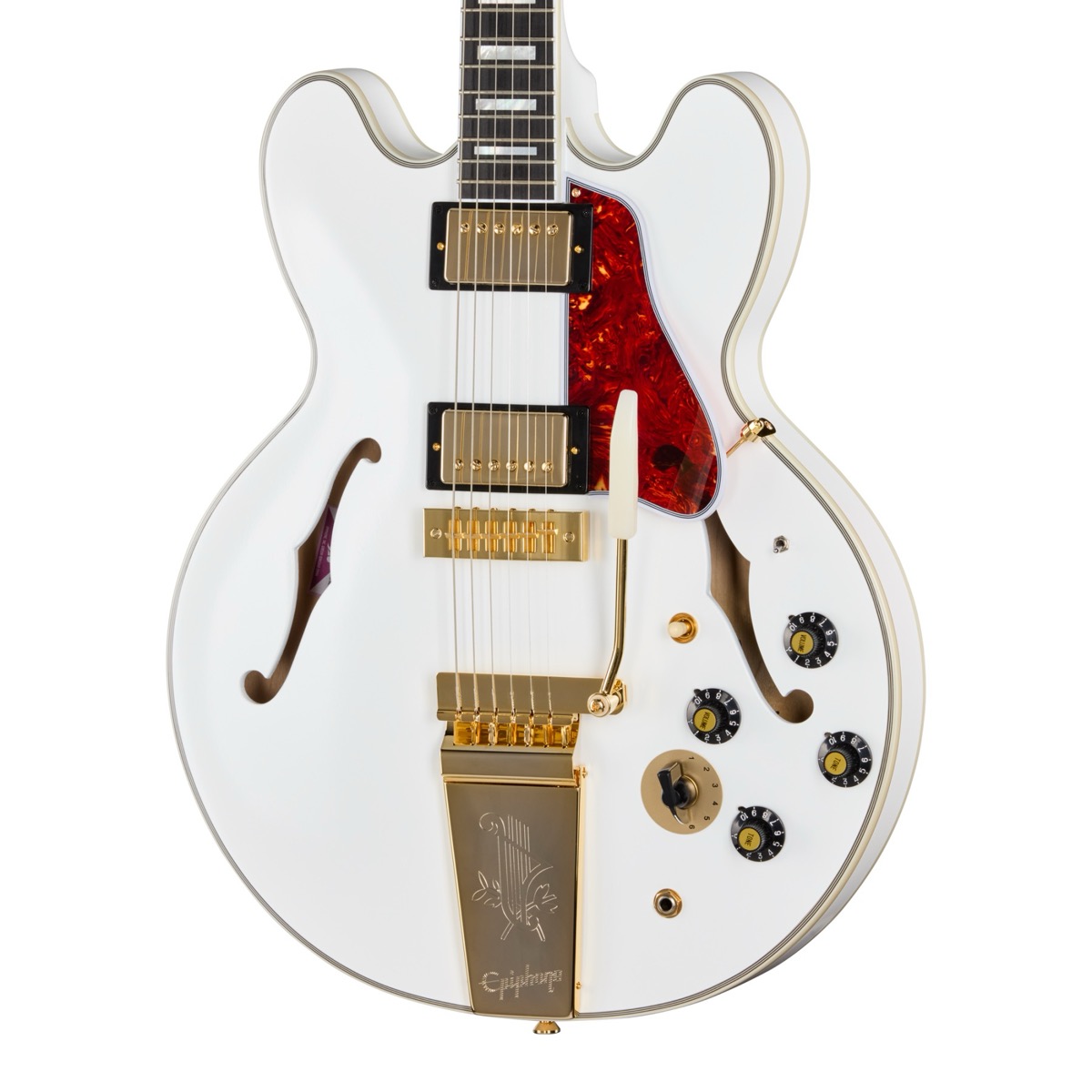 Epiphone Epiphone Alex Lifeson 1976 ES-355 Reissue, Hardshell Case - Alpine White - Guitars