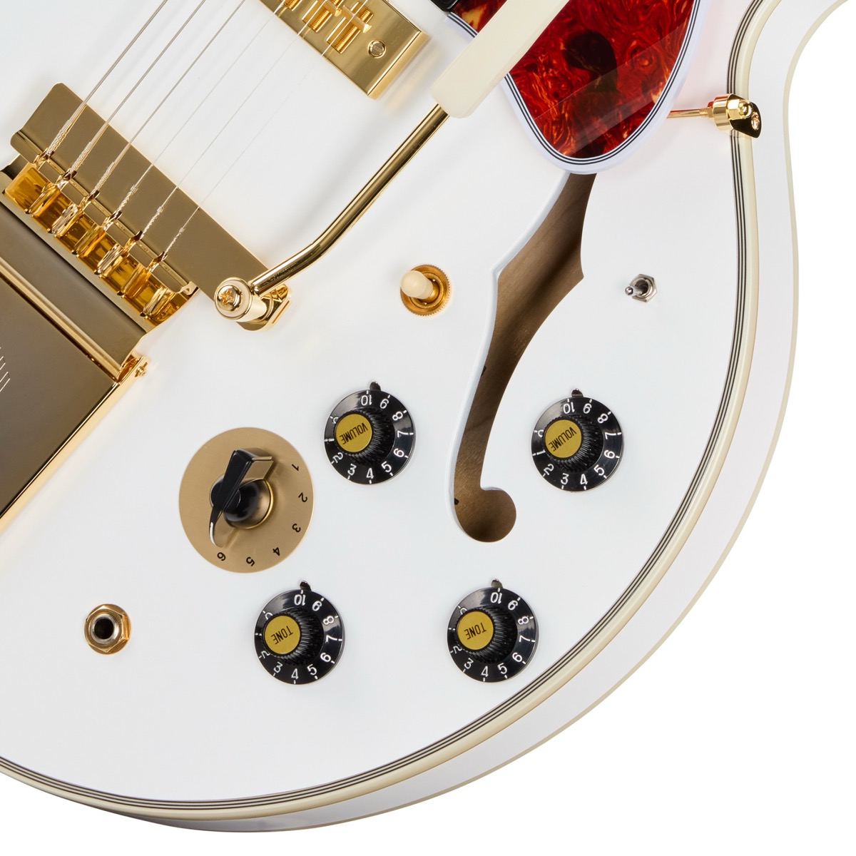 Epiphone Epiphone Alex Lifeson 1976 ES-355 Reissue, Hardshell Case - Alpine White - Guitars