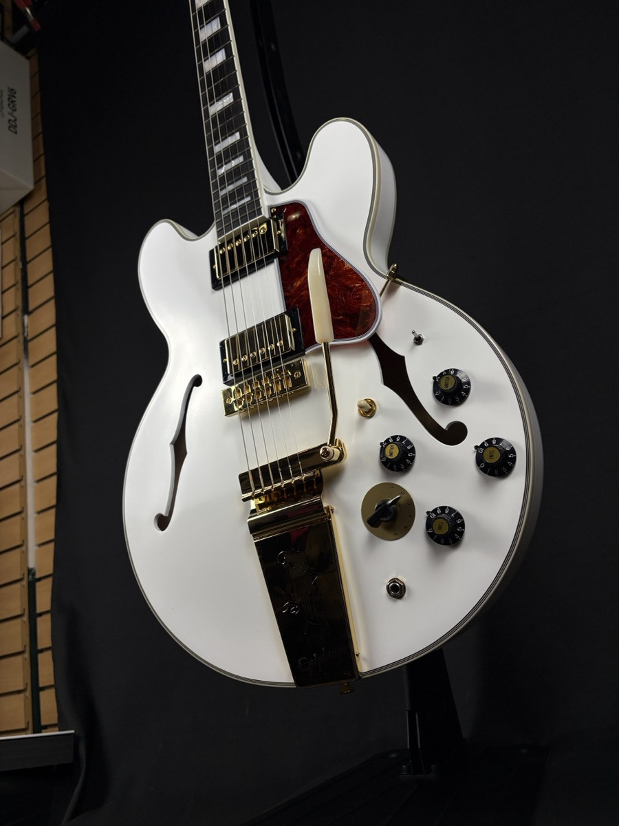 Epiphone Epiphone Alex Lifeson 1976 ES-355 Reissue, Hardshell Case - Alpine White - Guitars