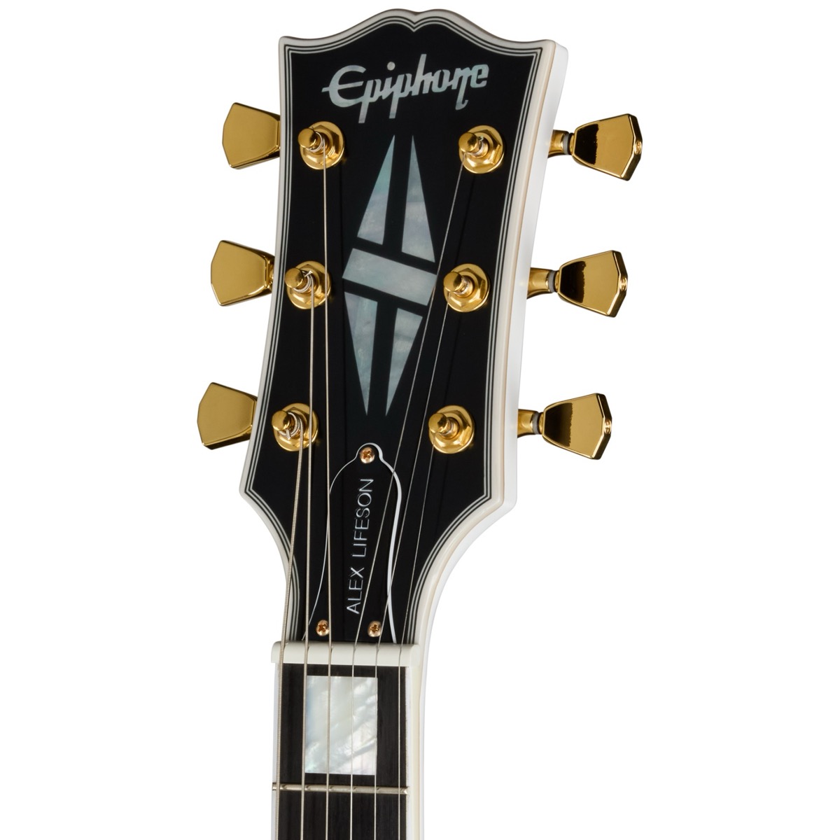 Epiphone Epiphone Alex Lifeson 1976 ES-355 Reissue, Hardshell Case - Alpine White - Guitars