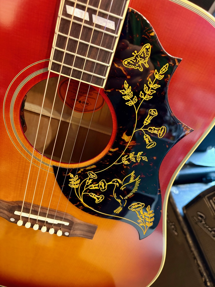 Epiphone Epiphone 1960 Hummingbird Reissue All Solid W/Pickup Cherry Burst - Guitars