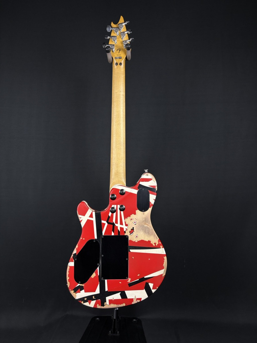 EVH EVH Limited Edition Wolfgang Striped Series Aged, Red With Black Stripes - Guitars