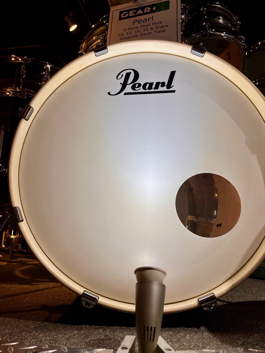 Pearl Pearl Export Five Piece Shell Pack Graphite Silver Twist 10,12,16FT,22 14" Snare - Drums