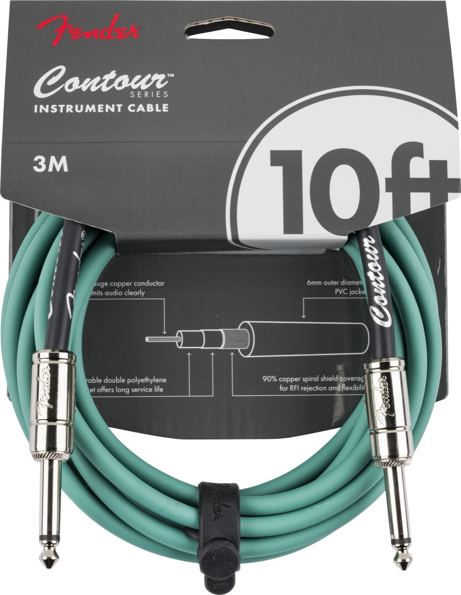 Fender Fender 10 Foot Contour Cable In Sherwood Green - Cables