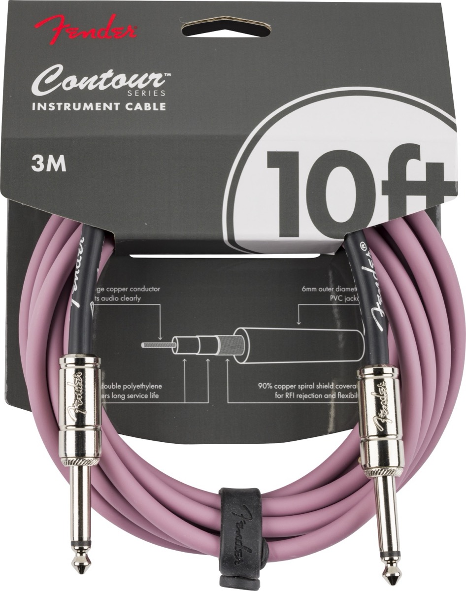 Fender Fender 10 Foot Contour Cable In Burgundy Mist - Cables