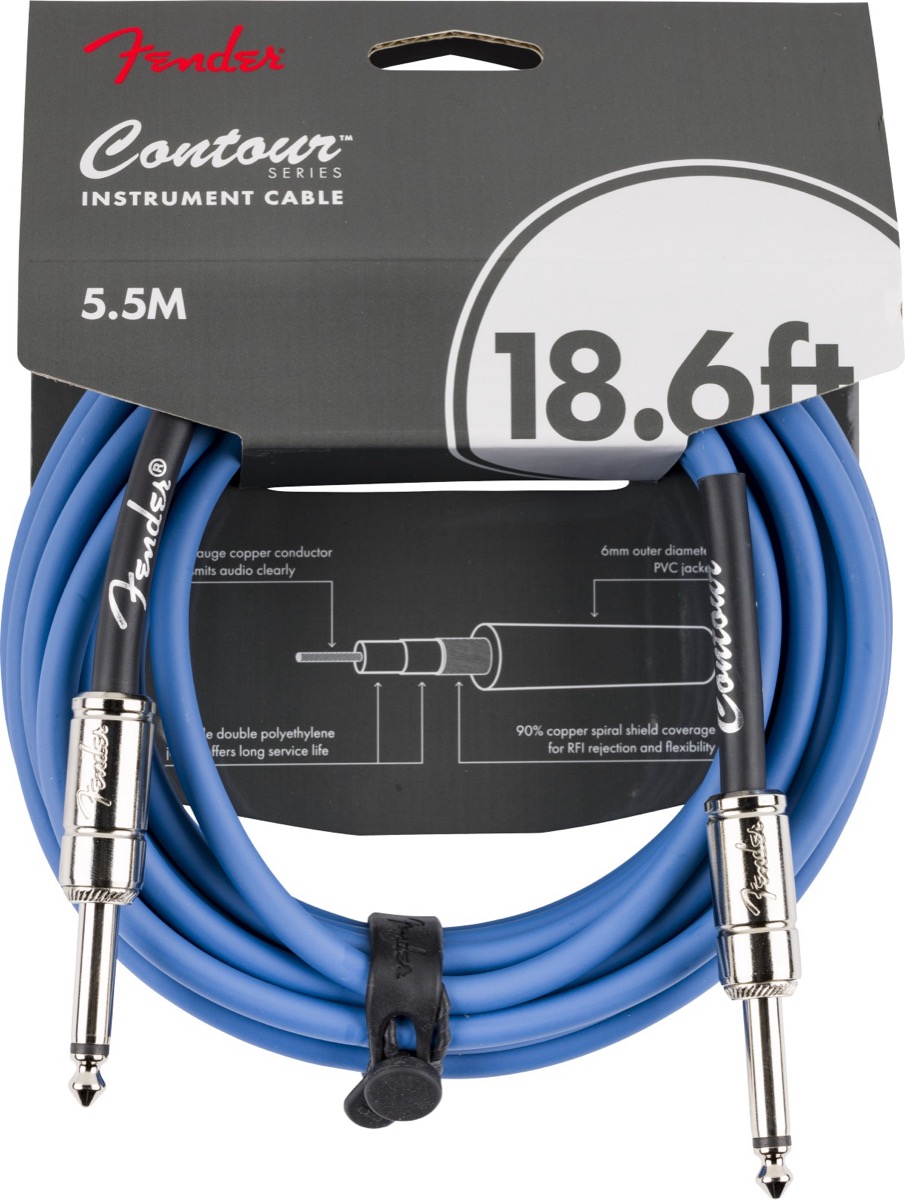 Fender Fender 18.6 Foot Contour Cable In Lake Placid Blue - Cables