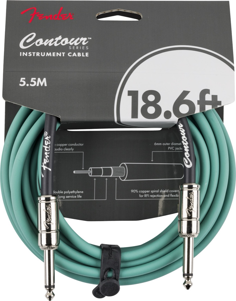 Fender Fender 18.6 Foot Contour Cable In Sherwood Green - Cables