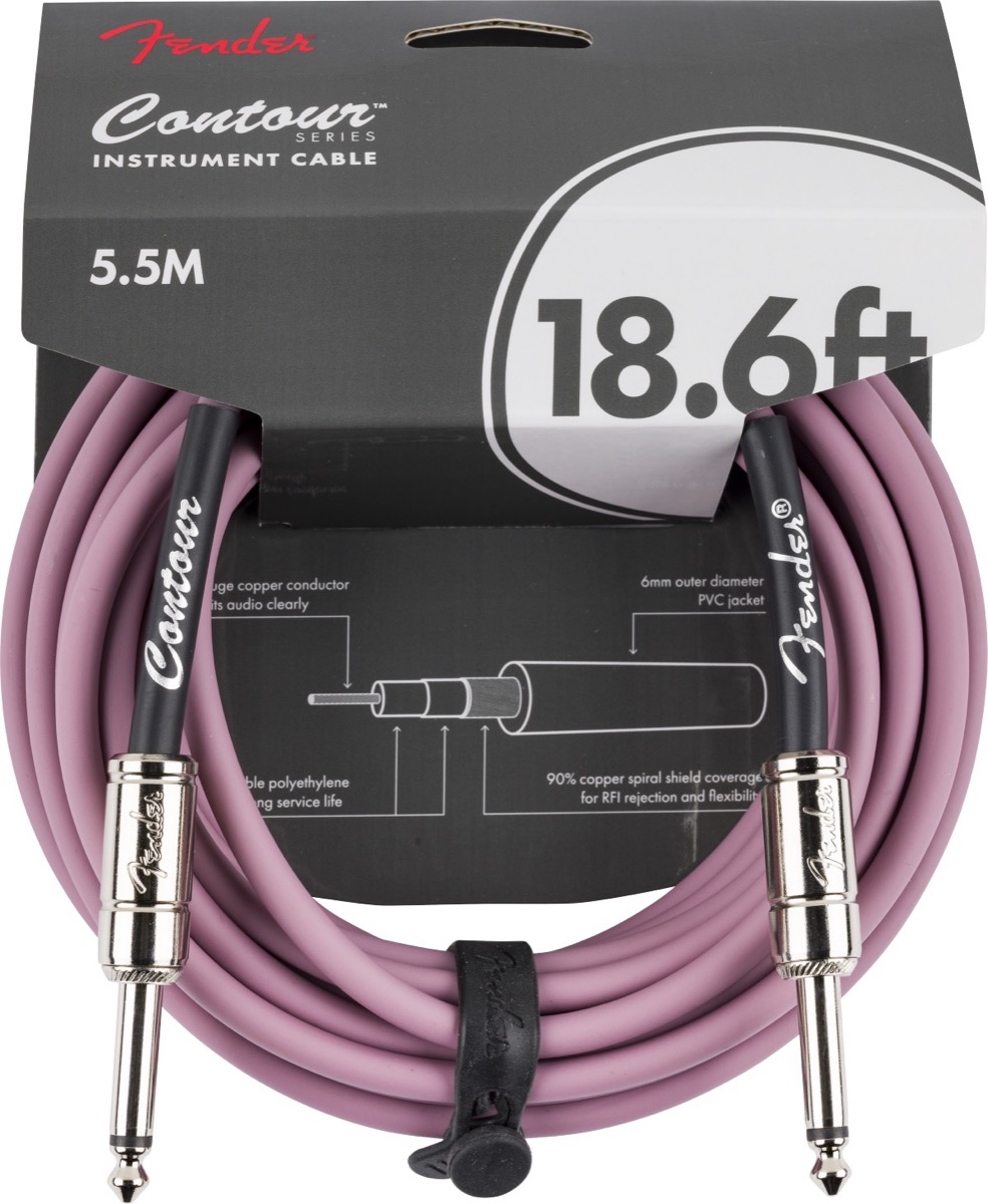 Fender Fender 18.6 Foot Contour Cable In Burgundy Mist - Cables