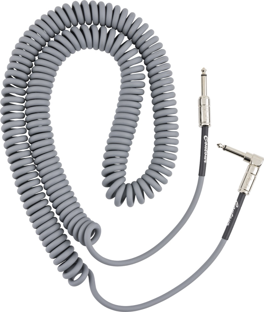Fender 30 Foot Contour Coil Cable In Inca Silver