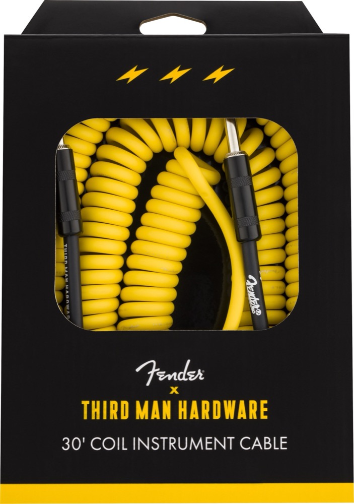 Fender Fender Third Man Hardware 30 Foot Contour Coil Cable In Yellow - Cables