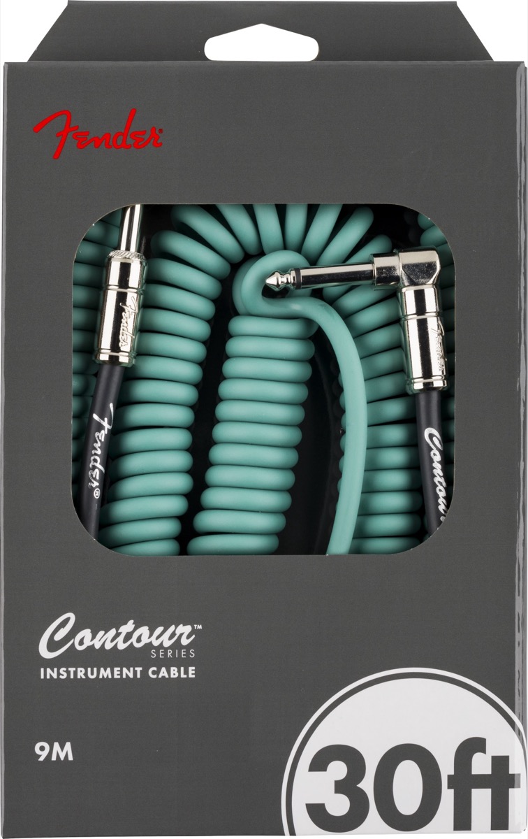 Fender Fender 30 Foot Contour Coil Cable In Sherwood Green - Cables