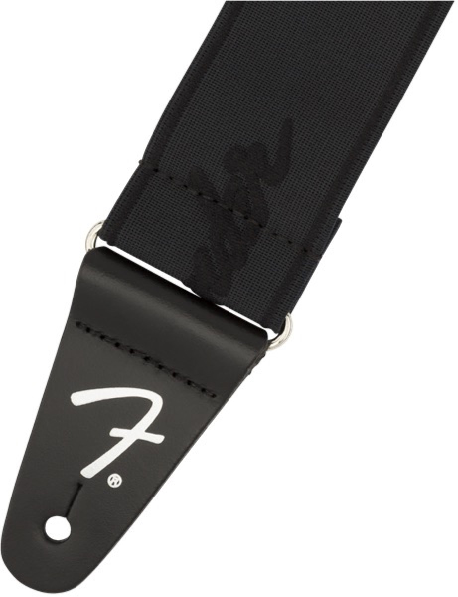 Fender Fender Strap 2" Weighless Running Logo - Black On Black - Guitars