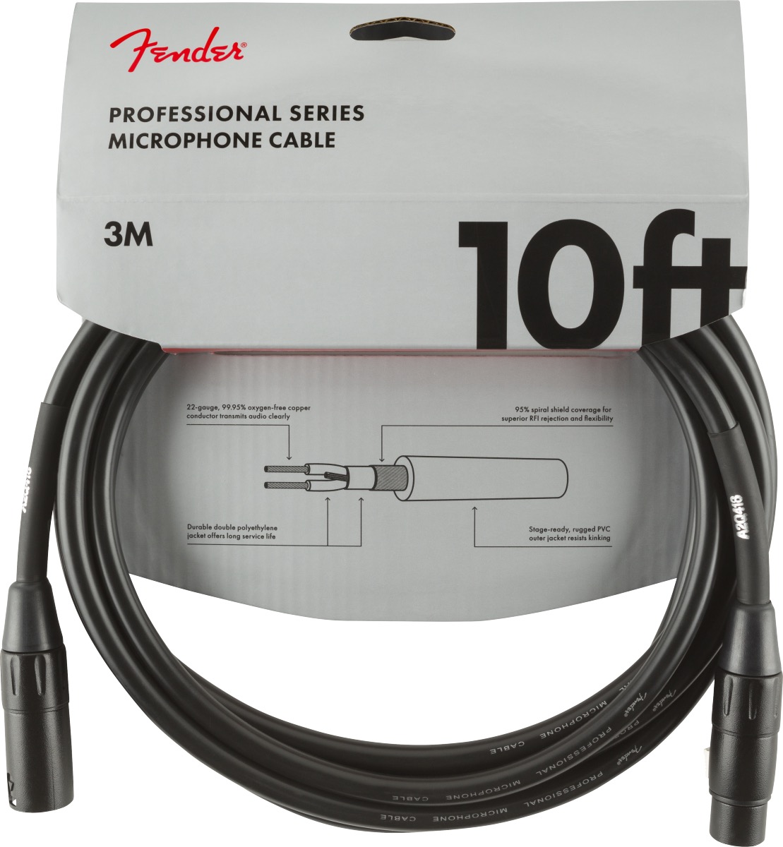 Fender Fender 10 Foot Professional Series Microphone Cable - Cables