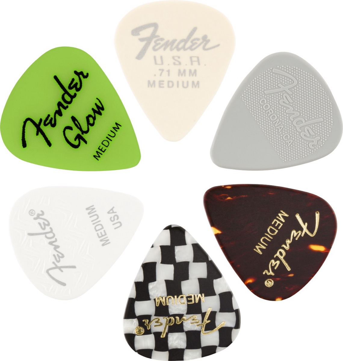 Fender Pick Pack 6 Premium Medley Mixed -  &hellip;