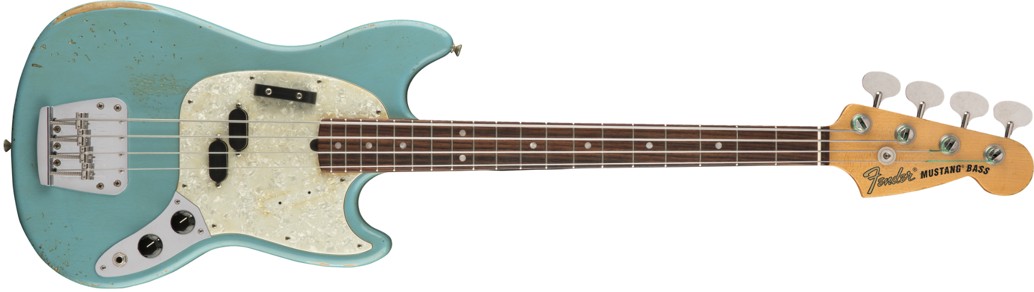 Fender JMJ Mustang Bass In Faded Daphne Blue