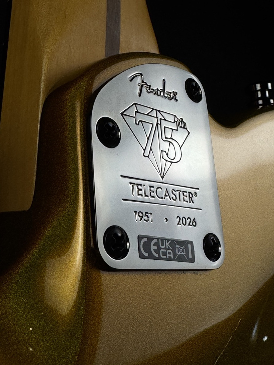 Fender Fender 75th Anniversary American Ultra II Telecaster, Ebony - Liquid Gold - Guitars