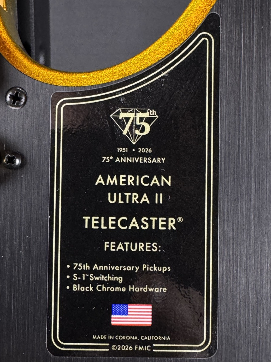 Fender Fender 75th Anniversary American Ultra II Telecaster, Ebony - Liquid Gold - Guitars