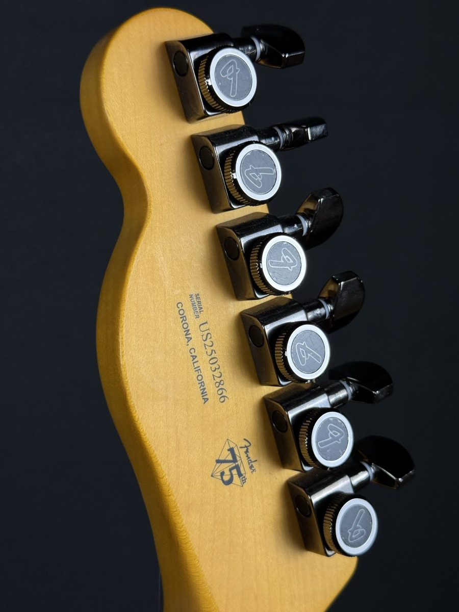 Fender Fender 75th Anniversary American Ultra II Telecaster, Ebony - Liquid Gold - Guitars