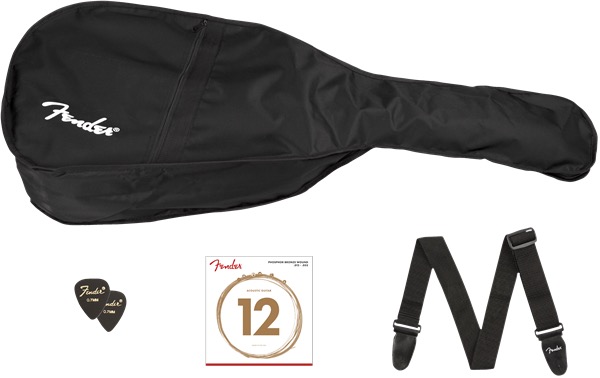 Fender Fender CC-60S Solid Top Concert Guitar Pack In Black - Guitars