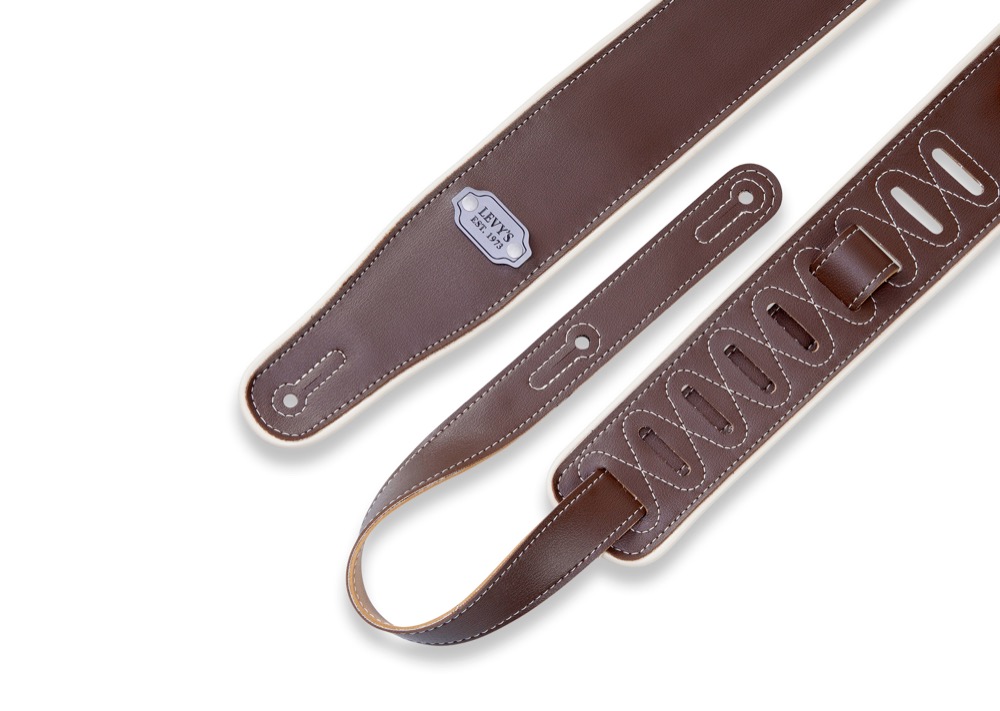 Levy's Levy's 2.5" Double Sided Reversible Vegan Vinyl Strap - Brown and Mustard - Guitars