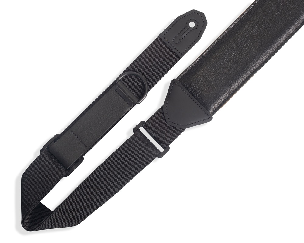 Levy's Levys 2.5" Right Height Garment Leather Padded Strap - Black - Guitars