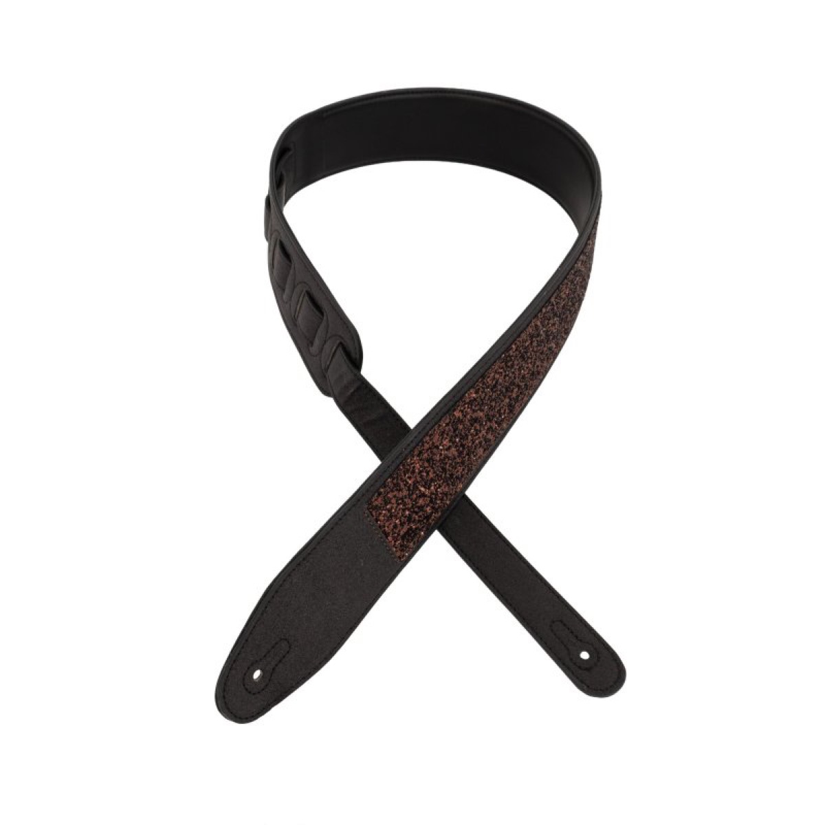 Profile Profile Leather Black Sparkle Padded Strap - Guitars