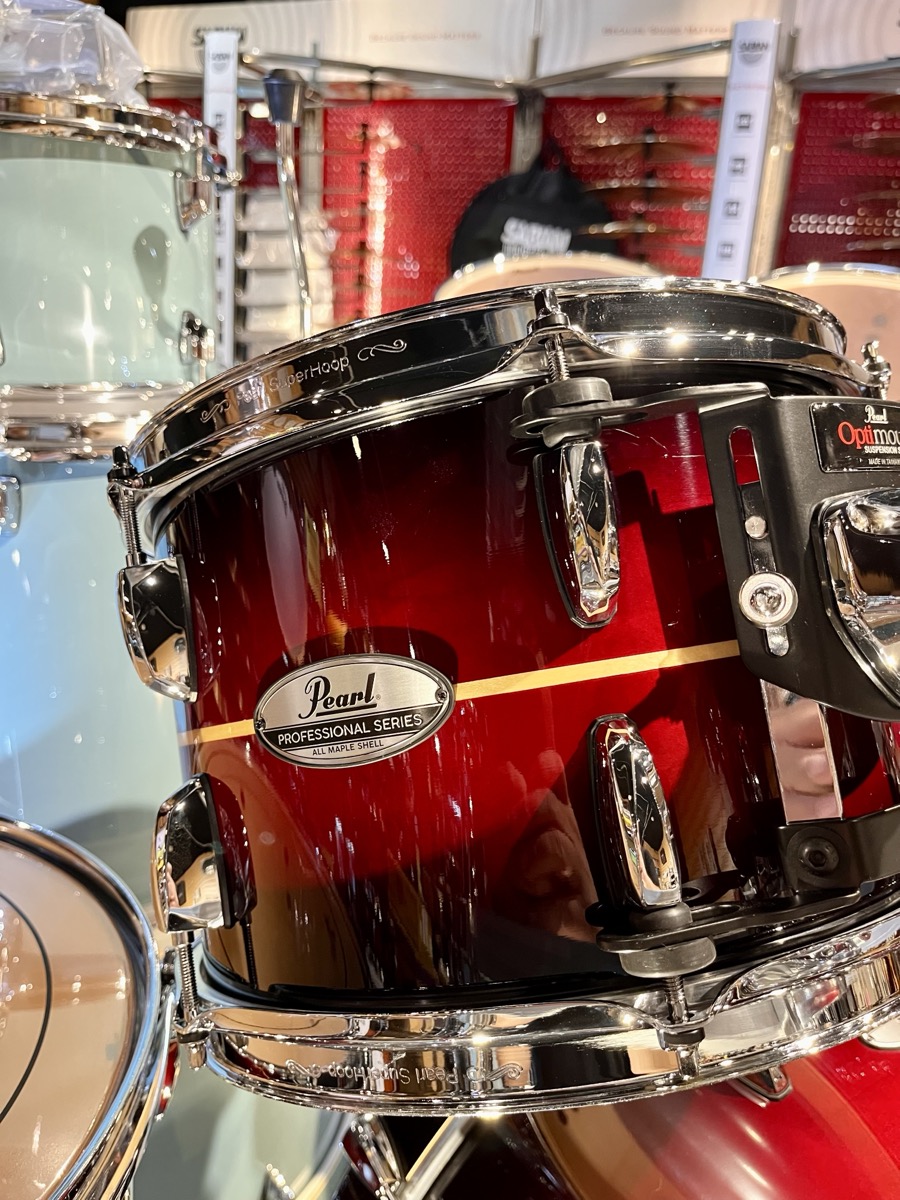 Pearl Pearl Professional Series PMX Shell Pack 10 12 16FT 22, Red Stripe Burst - Drums