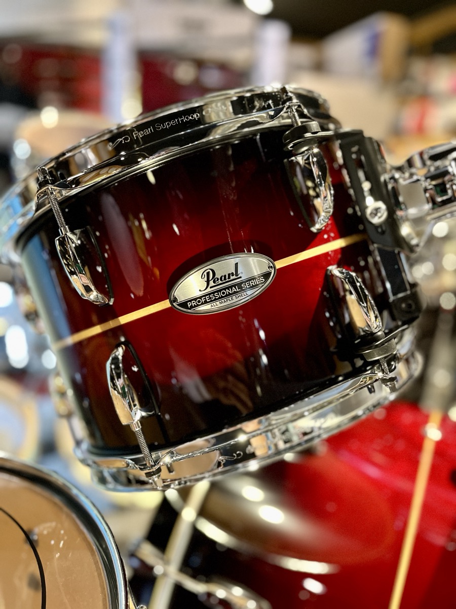 Pearl Pearl Professional Series PMX Shell Pack 10 12 16FT 22, Red Stripe Burst - Drums