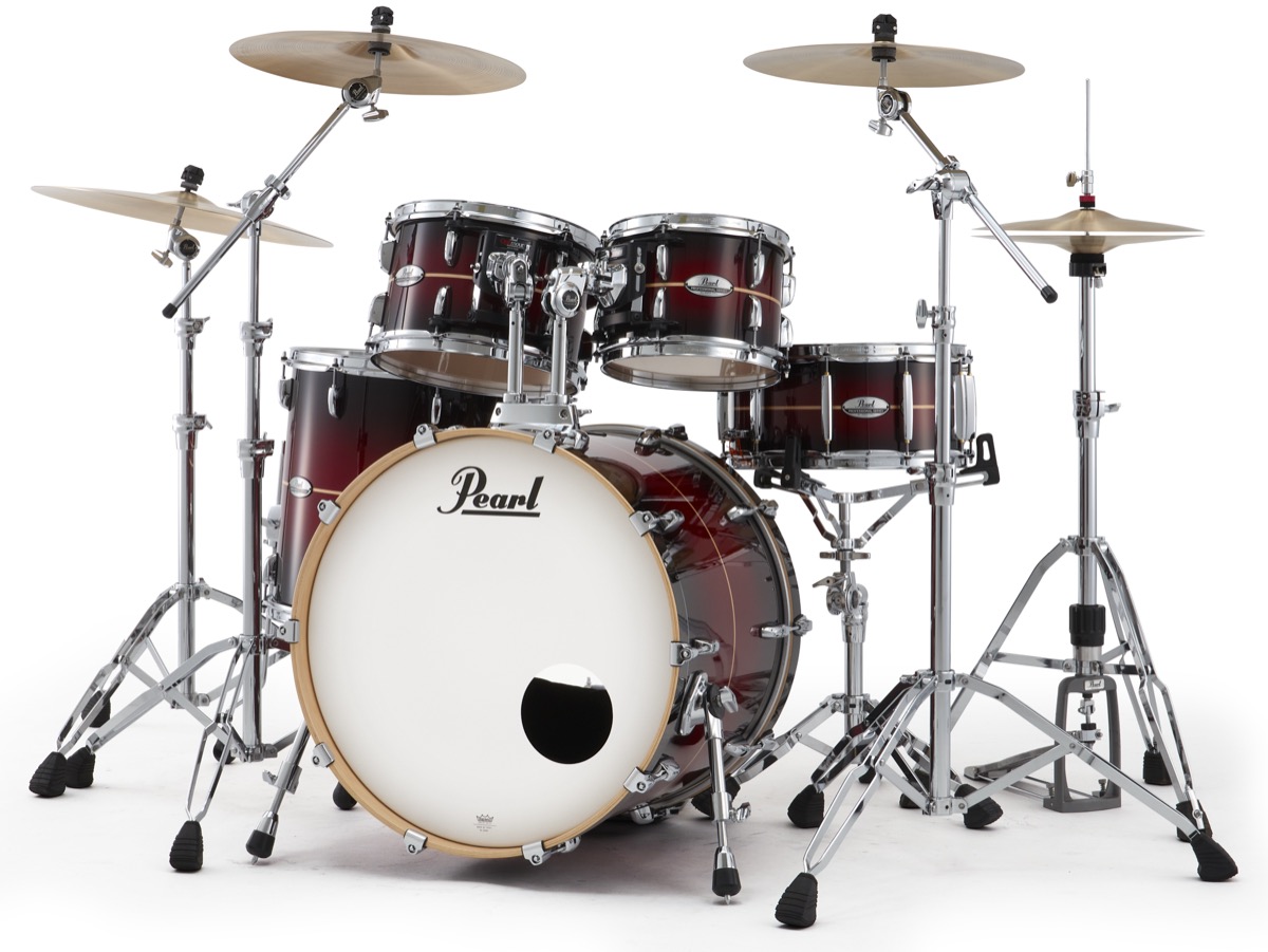Pearl Pearl Professional Series PMX Shell Pack 10 12 16FT 22, Red Stripe Burst - Drums