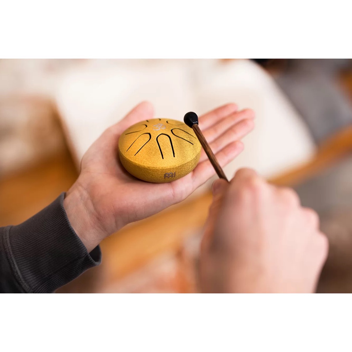 Meinl Meinl Pocket Tongue Drum - 3", Steel, A Major,Gold, OM - Drums