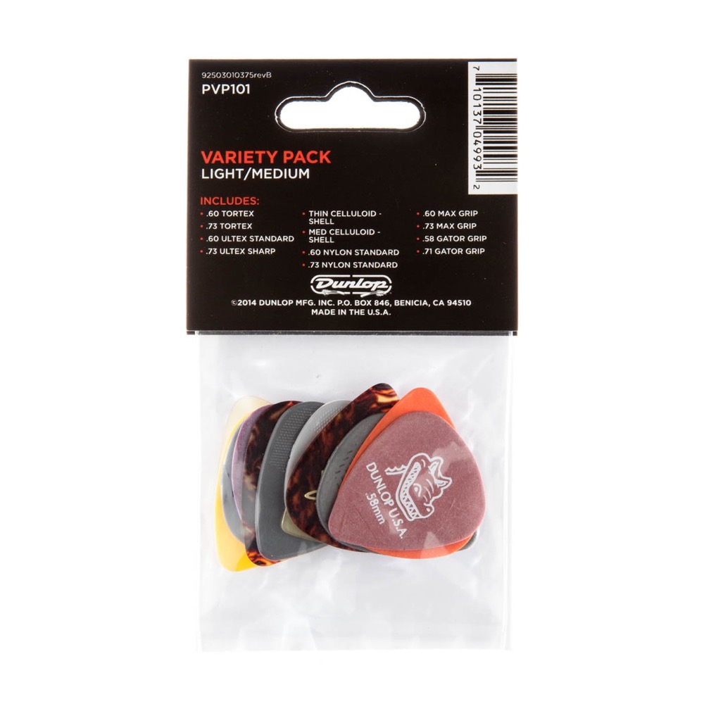 Dunlop Dunlop Picks Light/Medium Variety 12 Pack - Guitars