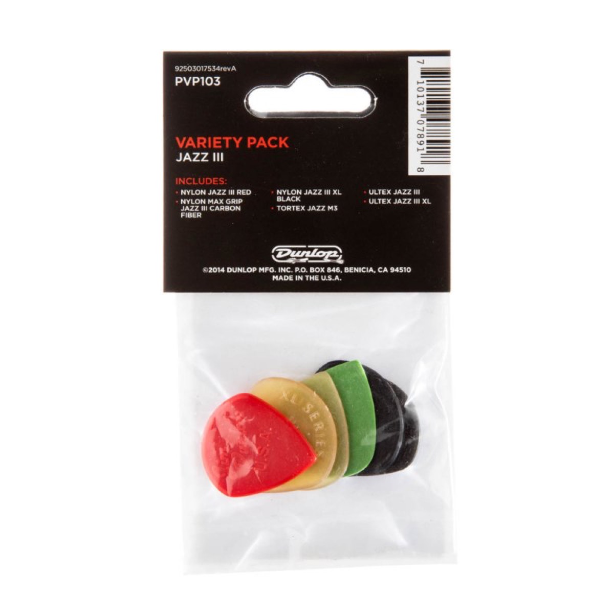 Dunlop Dunlop Picks Jazz III Variety Pack, 6 Picks - Guitars