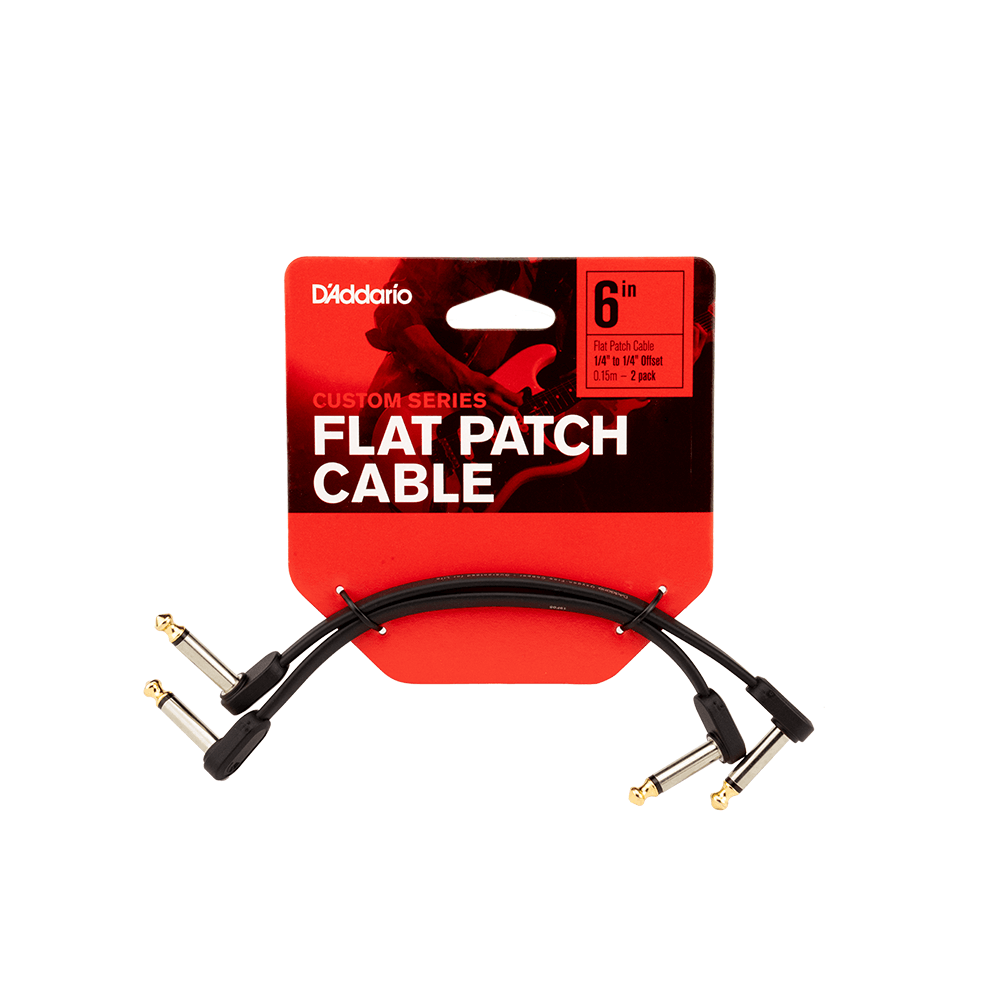 Planet Waves Planet Waves Flat Instrument Cable 6" Offset Right Angle - Right Angle, 2 Pack - Effects