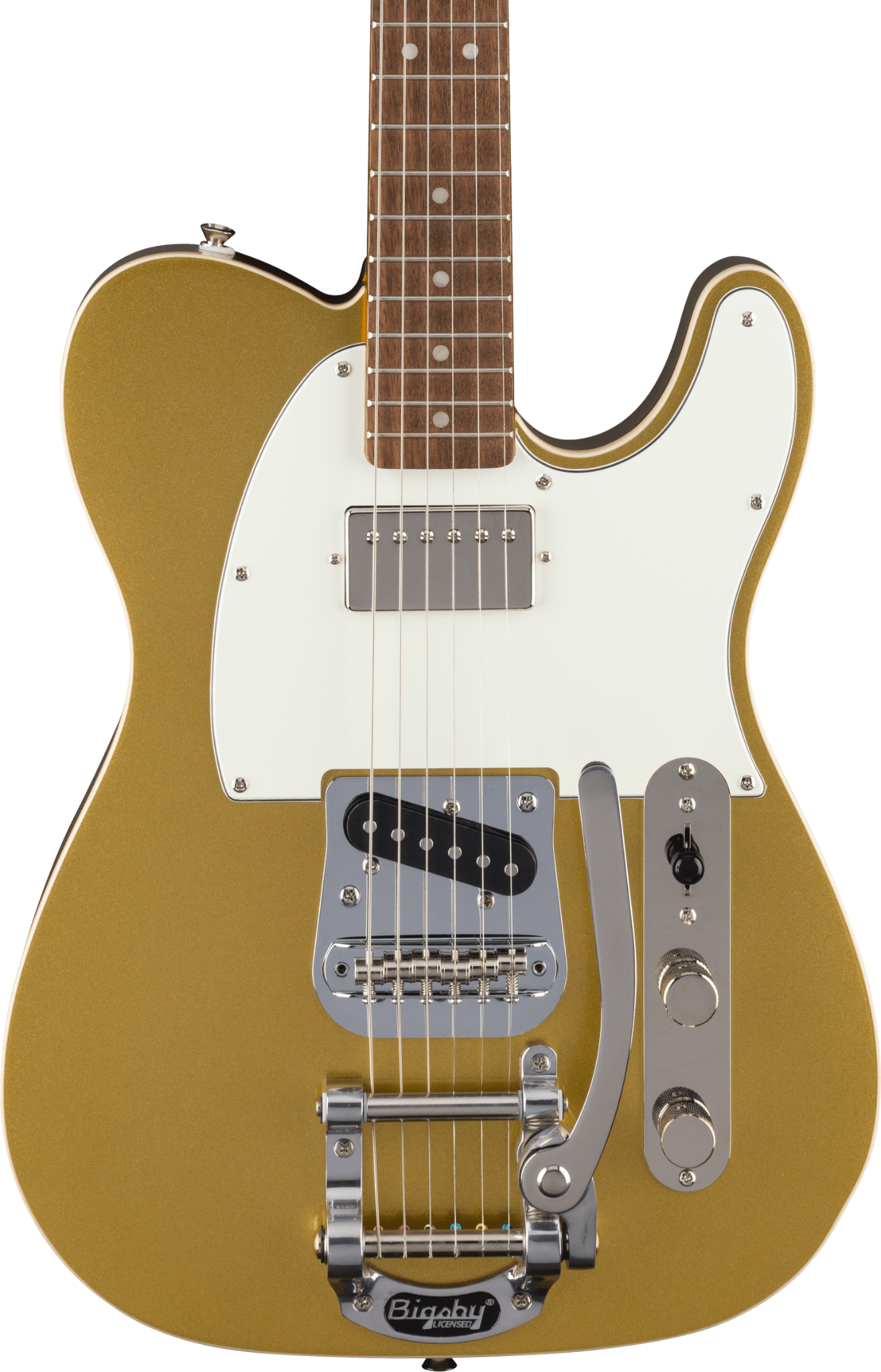 Squier Squier Classic Vibe Custom Telecaster SH With Bibsby, Aztec Gold - Guitars