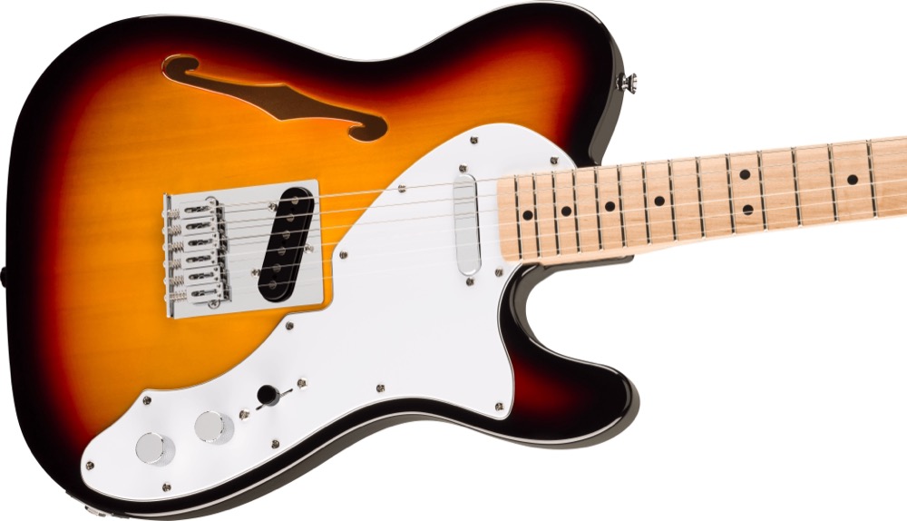 Squier Squier Affinity Tele Thinline, Maple Neck, 3 Tone Sunburst - Guitars