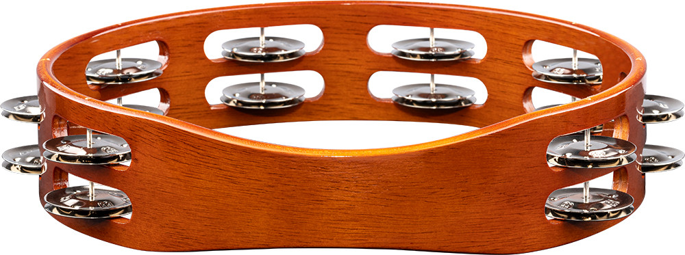 Meinl Meinl Tambourine Traditional Wood 2 Row Stainless Jingles - Drums