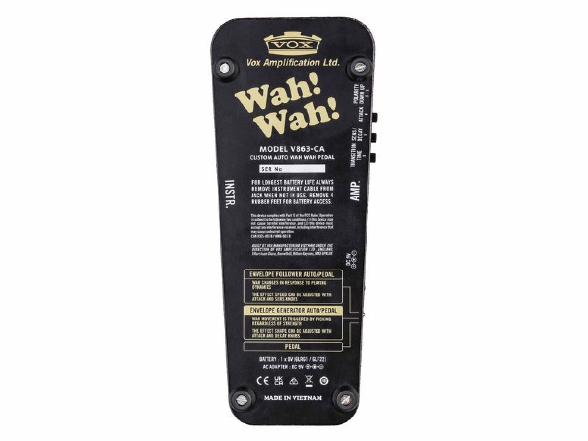 Vox V863-CA Custom Auto Wah Pedal - Effects