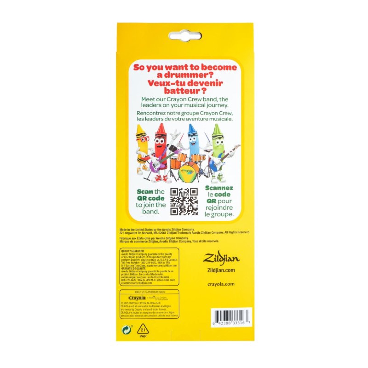 Zildjian Zildjian Crayola Kid Sticks and Pad - Drums