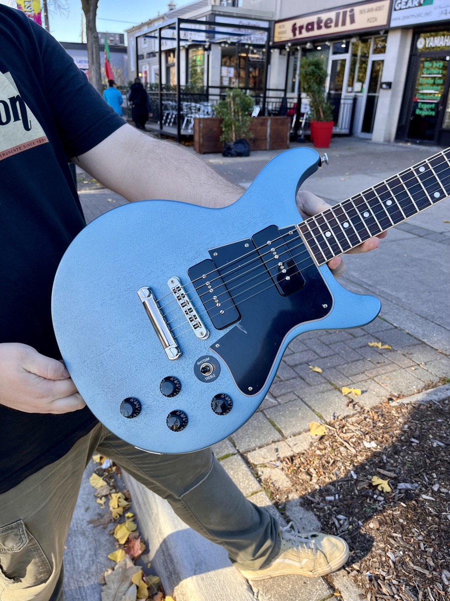 Gibson USED Gibson 2022  Rick Beato Double Cut Les Paul TV Blue Mist w/OHSC - Used