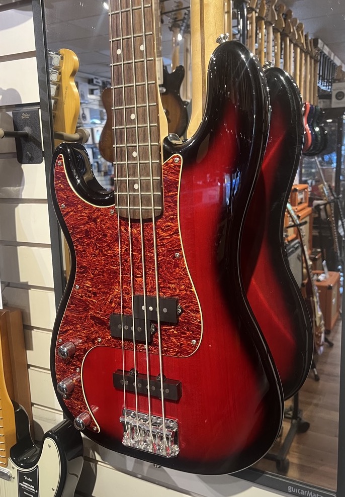 Squier USED Squier Lefty P Bass Deluxe Standard Antique Red Burst - CONSIGNMENT - Used